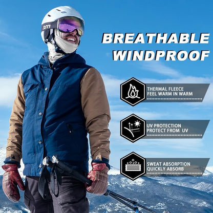 Cagoule Moto Polaire Balaclava Hiver Tour De Cou Homme Femme Coupe-Vent Respirant Thermique Motif/Filtre Masque Pour Vélo Ski Running Snowboard Chaud Sous Casque 9 Couleurs